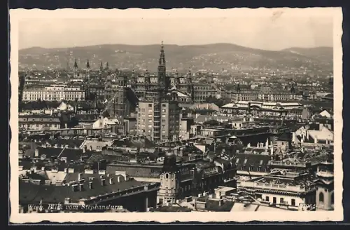 AK Wien, Blick vom Stephansturm auf den Ort