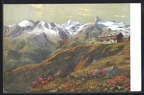 Künstler-AK Schmittenhöhe, Hotel Schmittenhöhe im Sommer