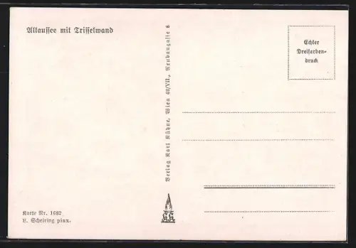 Künstler-AK Alt-Aussee, See mit Trisselwand