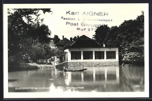 AK Enzenreith bei Gloggnitz, Pension zum Schrammelteich Karl Aigner