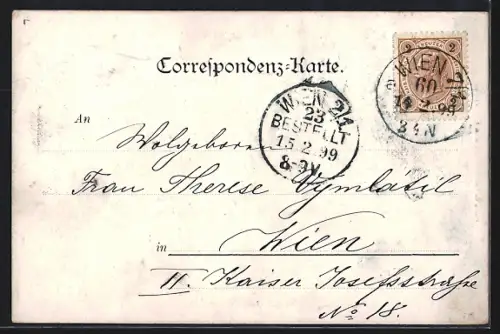 AK Wien, K. K. Belvedère mit Strassenpartie