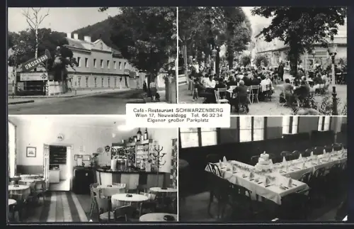 AK Wien, Neuwaldegg, Cafe-Restaurant Schwarzenberg, Innenansichten