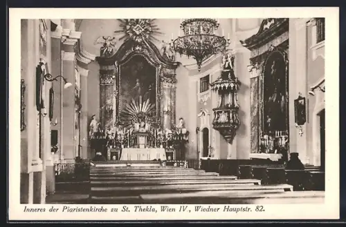 AK Wien, Piaristenkirche St. Thekla, Wiedner Hauptstrasse 82, Innenansicht