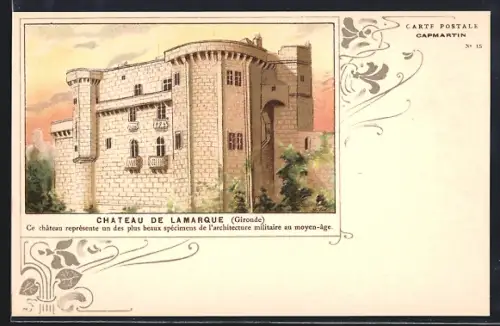 AK Lamarque, Château de Lamarque, exemple d`architecture militaire médiévale