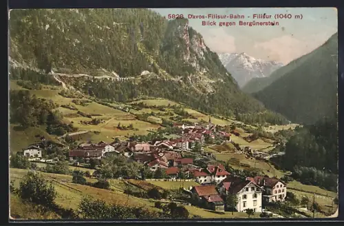 AK Bergün, Blick gegen Bergünstein, Panorama