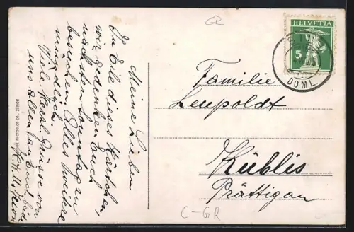 AK Bergün, Blick gegen Bergünstein, Panorama