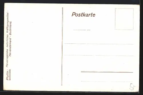 AK Tiefencastel, Teilansicht mit Kirche, Reklame Phytin