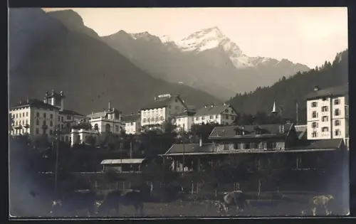 AK Thusis, Teilansicht mit Piz Beverin