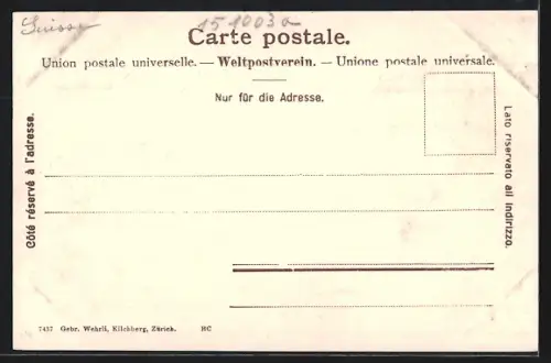 AK Thusis, mit Brücke und Kirche