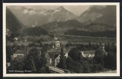 AK Tamins, Ortsansicht aus der Vogelschau