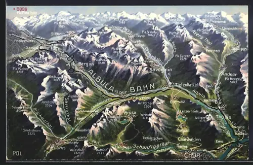 AK Albulabahn, Streckenverlauf durch die Berge