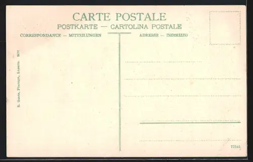 AK Luzern, Hotel du Lac, Wasserturm, Kapellbrücke und Pilatus