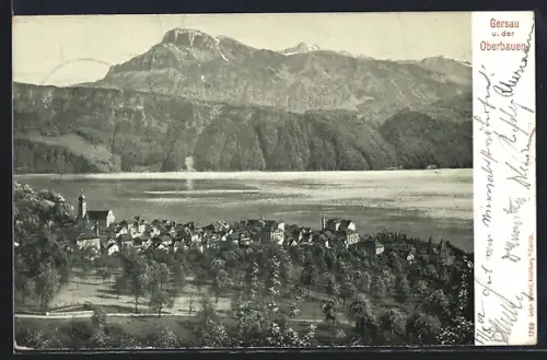 AK Gersau, Blick über den Ort auf den See