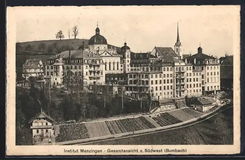 AK Menzingen, Institut, Gesamtansicht von Süden