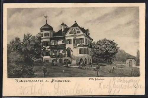 AK Unterschondorf a. Ammersee, Blick auf Villa Johanna