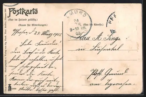 AK Pfersee, Krankenhaus, Hauptstrasse, Mädchenschule, Photogr. Atelier