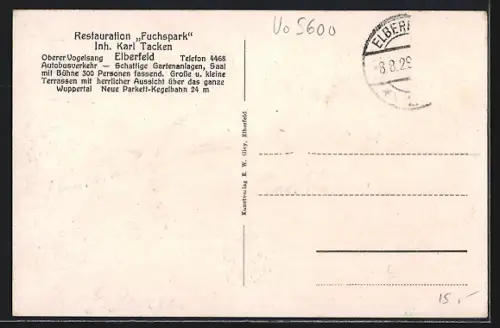 AK Elberfeld, Restaurant Fuchspark, Inh. Karl Tacken