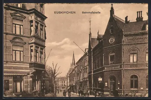 AK Euskirchen, Hotel zur Post und Kaiserliches Postamt in der Bahnhofstrasse