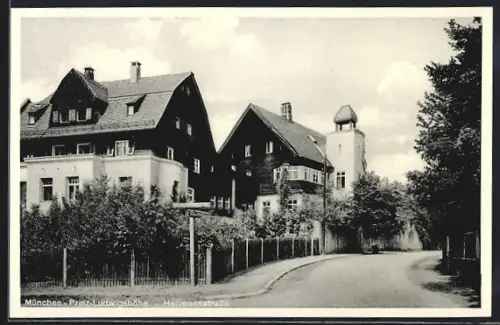 AK München-Thalkirchen, Prinz-Ludwigshöhe, Partie in der Heilmannstrasse