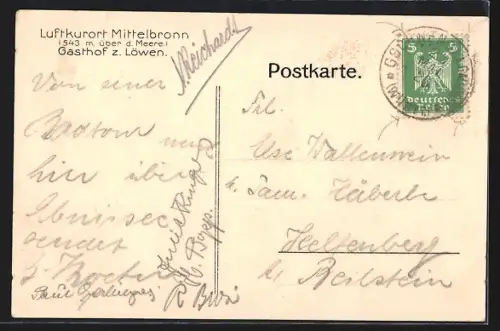 AK Mittelbronn, Gasthaus zum Löwen