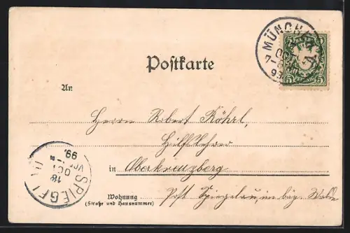 Lithographie Planegg, Gesamtansicht mit Bergkette, Maria Eich