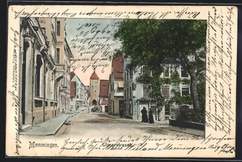 AK Memmingen, Passanten in der Ulmerstrasse