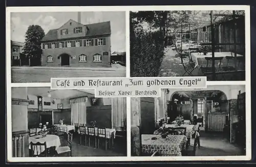 AK Augsburg, Café und Restaurant Zum goldenen Engel, Bes. Xaver Berchtold