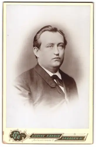 Fotografie Gustav Karsch, Dresden, Antonstrasse 2, Porträt eines Mannes