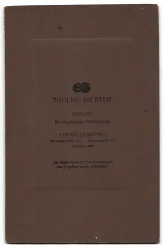 Fotografie Adolph Richter, Leipzig-Lindenau, Merseburger Str. 61, Portrait einer Frau