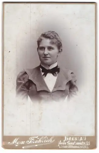 Fotografie Max Fröhlich, Breslau, Neue Taschenstr. 24, Porträt einer Frau