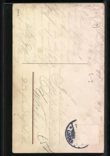 AK Frau mit Briefen an einem Briefkasten, Sei gegrüsst