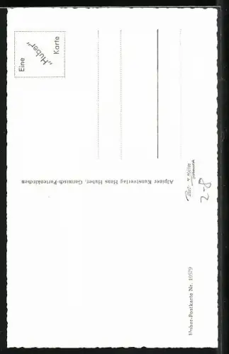 AK Garmisch-Partenkirchen, Ortsansicht gegen die Zugspitze, Expressbericht eines Schreibfaulen