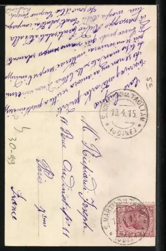 AK Soldat in Uniform mit italienischer Flagge, Saluti dal Reggimento