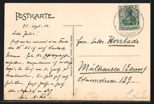 AK Weissenburg i. E., Vue du marché avec passants