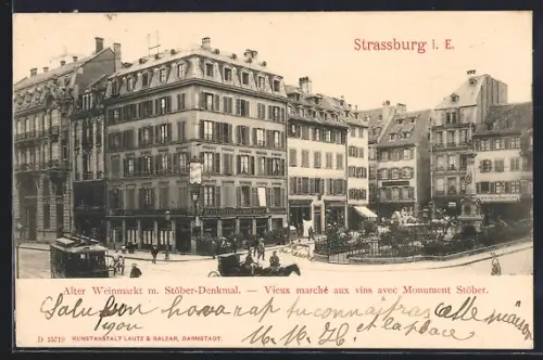 AK Strasbourg, Vieux marché aux vins avec Monument Stöber