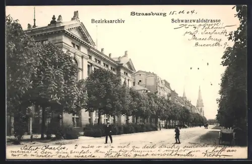 AK Strasbourg, Schwarzwaldstrasse mit Bezirksarchiv