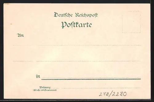 Lithographie Strasbourg, Université et figure avec drapeau