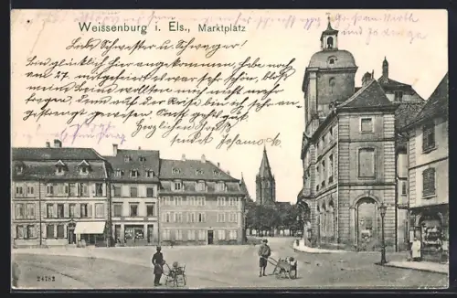 AK Weissenburg i. Els., Marktplatz