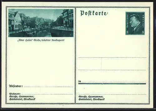 AK Stade, Alter Hafen, Ganzsache