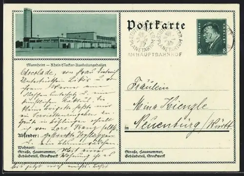 AK Mannheim, Rhein-Neckar-Ausstellungshallen, Ganzsache