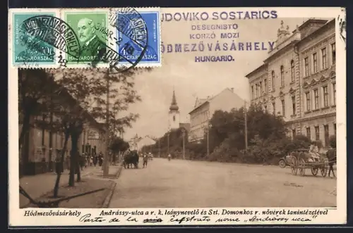 AK Hódmezövásárhely, Andrássy-utca r. k. leánynevelö és Szt. Domonkos r. növerék tanintézetével