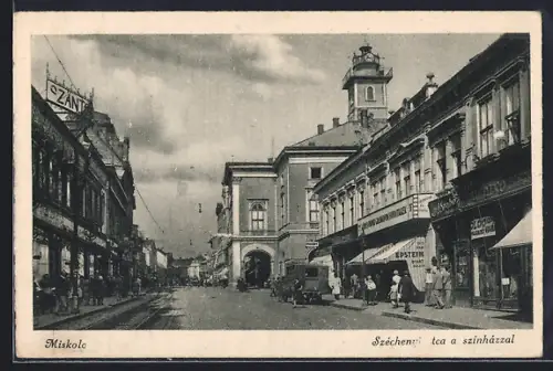 AK Miskolc, Széchenyi utca a színházzal