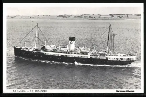 AK Passagierschiff SS Britannia im Kanal, Swedish Lloyd