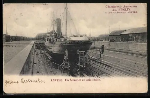 AK Anvers, Un Steamer en cale sèche, Werft