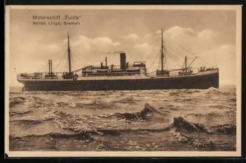 AK Passagierschiff Fulda des Norddeutschen Lloyd Bremen