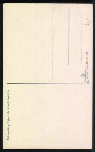 AK Tracht Schaumburg-Lippe, Paare auf dem Bauernhof