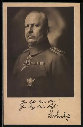 AK Generalleutnant Erich Ludendorff in Uniform mit Eisernem Kreuz