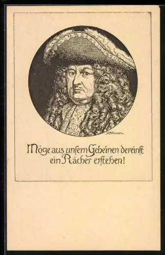 Künstler-AK Franz Stassen: Möge aus unseren Gebeinen dereinst ein Rächer erstehen!, Grosser Kurfürst