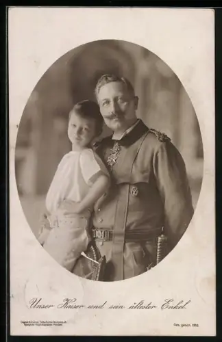 AK Unser Kaiser Wilhelm II. mit seinem Enkel