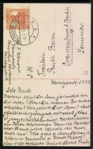 AK Prinzessin August Wilhelm mit Prinz Alexander Ferdinand lesen einen Brief